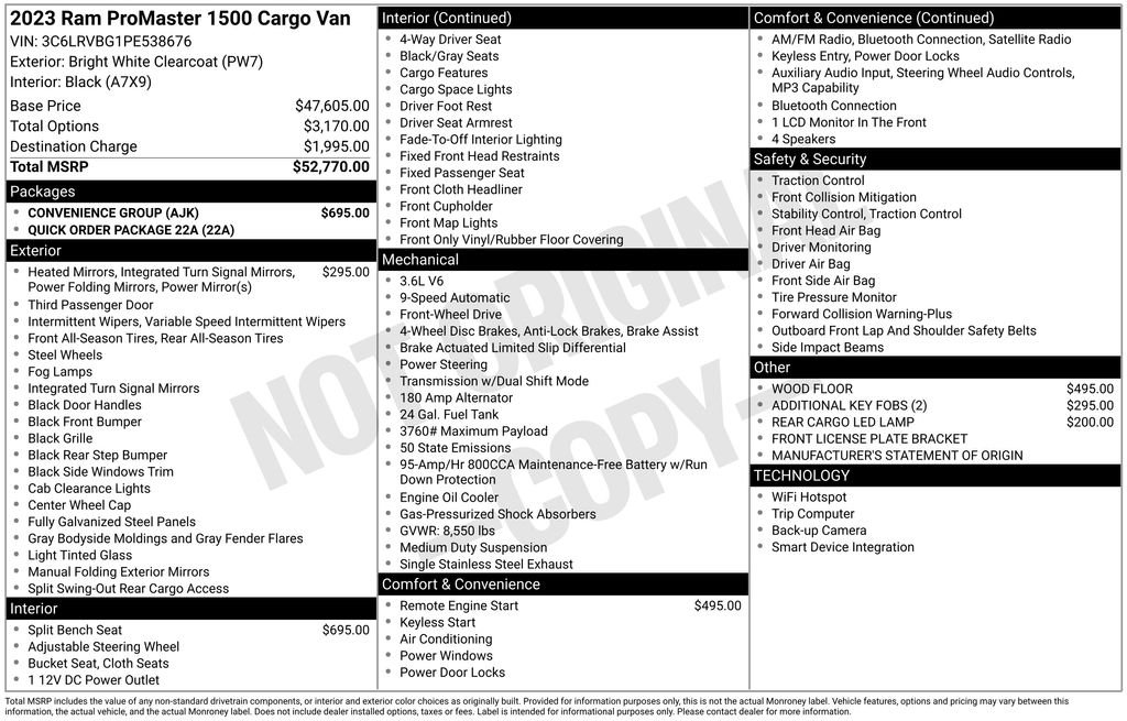 ram promaster cargo van 2023 3C6LRVBG1PE538676 image ram promaster cargo van 2023 3C6LRVBG1PE538676 image